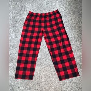 Red plaid pajama pants